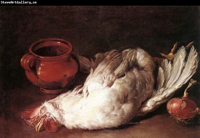 CERUTI, Giacomo Still-Life with Hen, Onion and Pot